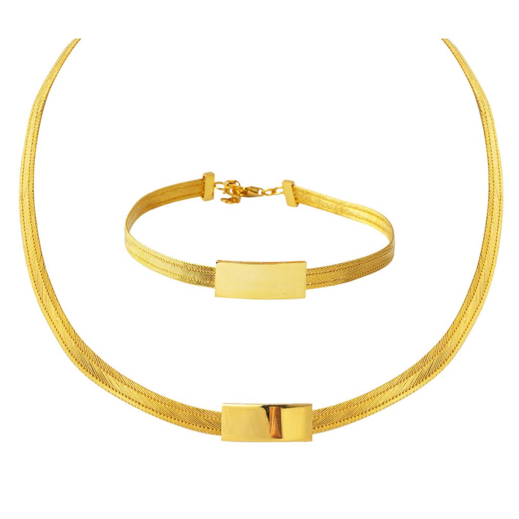 Gerdanlıklı Bracelet finli 14 Carats Trabzon Tresse Set