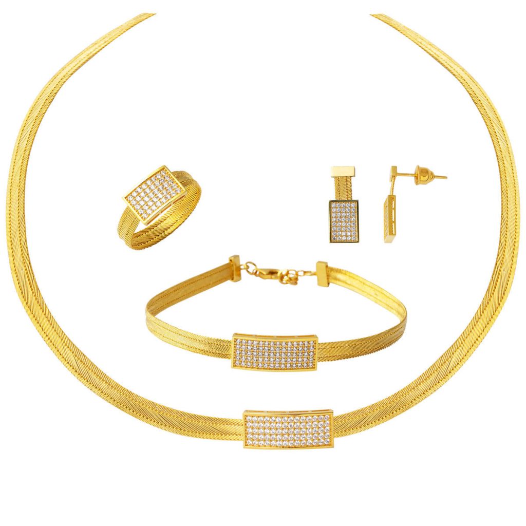 Maille Trabzon 3 Rangs Or Parure