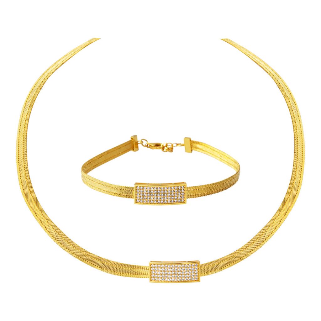 Braceletli Gerdanlıklı Trabzon Tresse Or Set