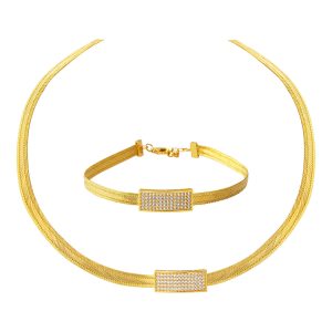 Braceletli Gerdanlıklı Trabzon Tresse Or Set