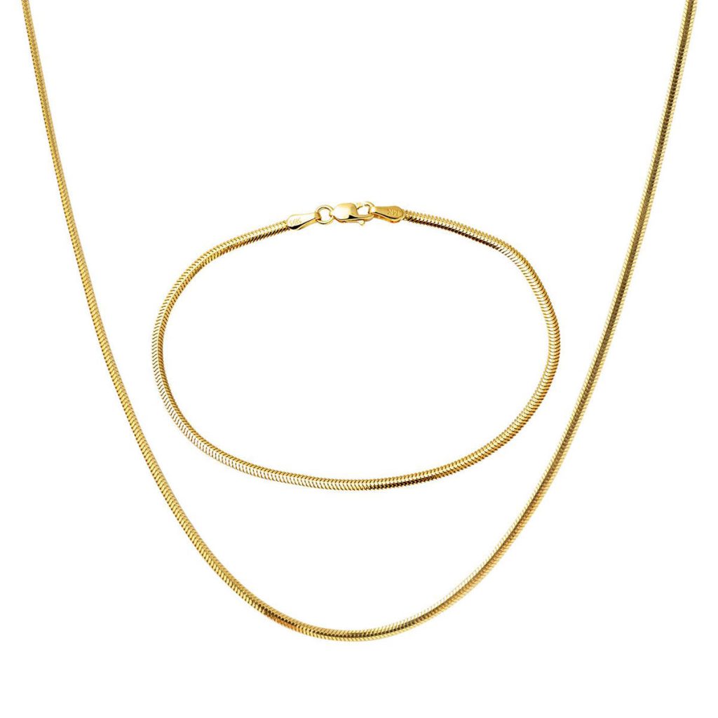 Tondo Chain Braceletli 14 Karat Gold Set