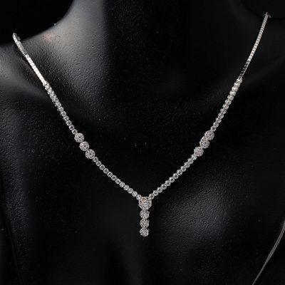 Çiçek 14 Ayar Beyaz Altın Takı Seti - 14K - 10.91g - EZ Gold