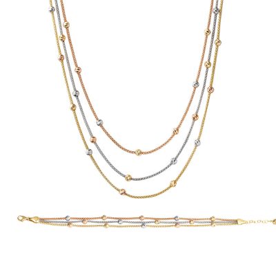 Doric 14K Çoklu Zincir Gold Set