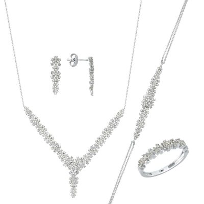 Favori 14K White Gold Nişan Takı Seti