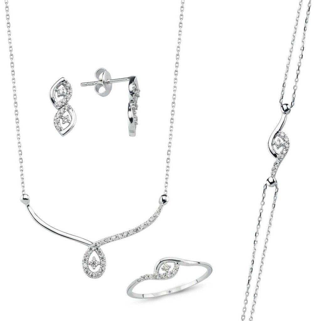 Favori 14 Carats Blanc Or Fiancailles Bijou Parure