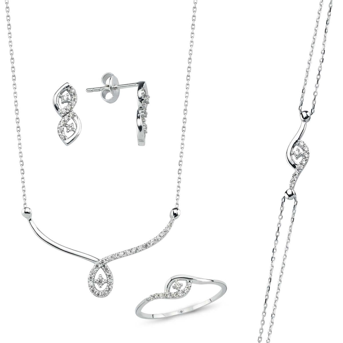 Favori 14 Carats Blanc Or Fiancailles Bijou Parure