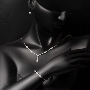 Favori 14 Carats Baguette avec Pierres Blanc Or Set