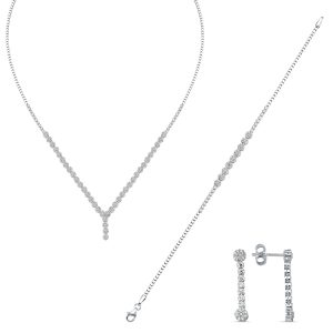Favori 14 Karat White Gold Jewelry Set