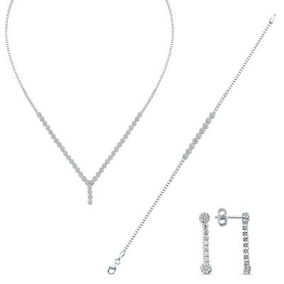 Favori 14 Karat White Gold Jewelry Set