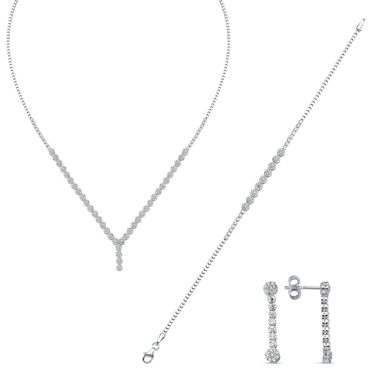 Favori 14 Carats Blanc Or Bijou Parure