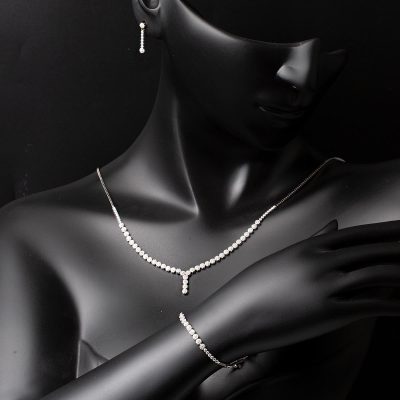 Favori 14 Ayar Beyaz Altın Takı Seti - 14K - 13.65g - EZ Gold