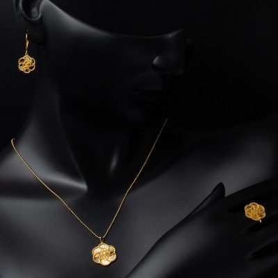 Gül Tanesi 22 Ayar Üçlü Takı Seti - 22K - 13.79g - EZ Gold