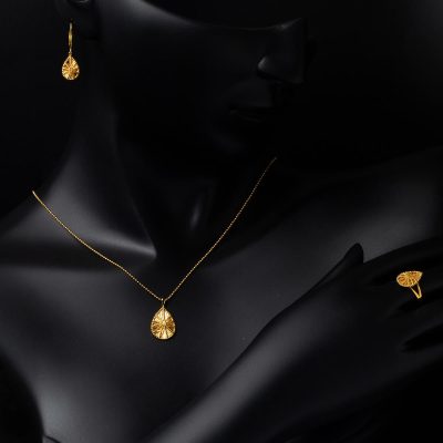 Damla 22 Ayar Üçlü Takı Seti - 22K - 11.82g - EZ Gold
