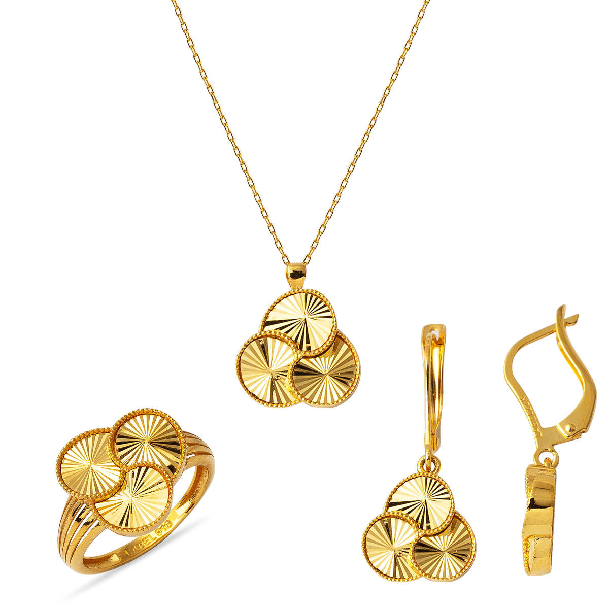 Therapy 22 Karat Three-piece Jewelry Set