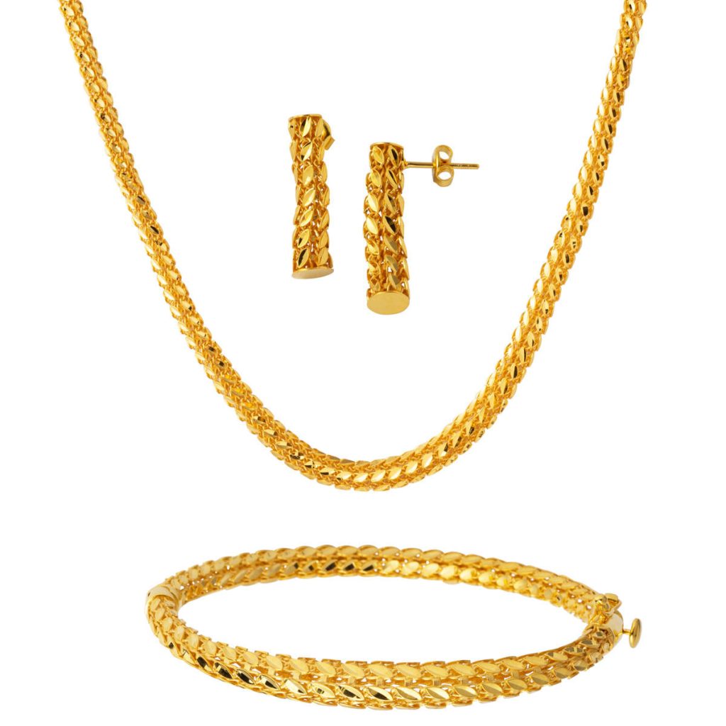 Cuff Braceletli 14 Karat Gold Set