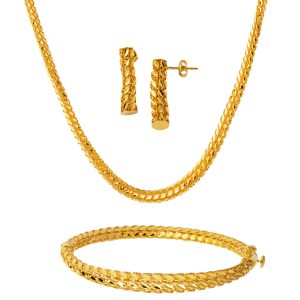 Manchette Braceletli 14 Carats Or Set