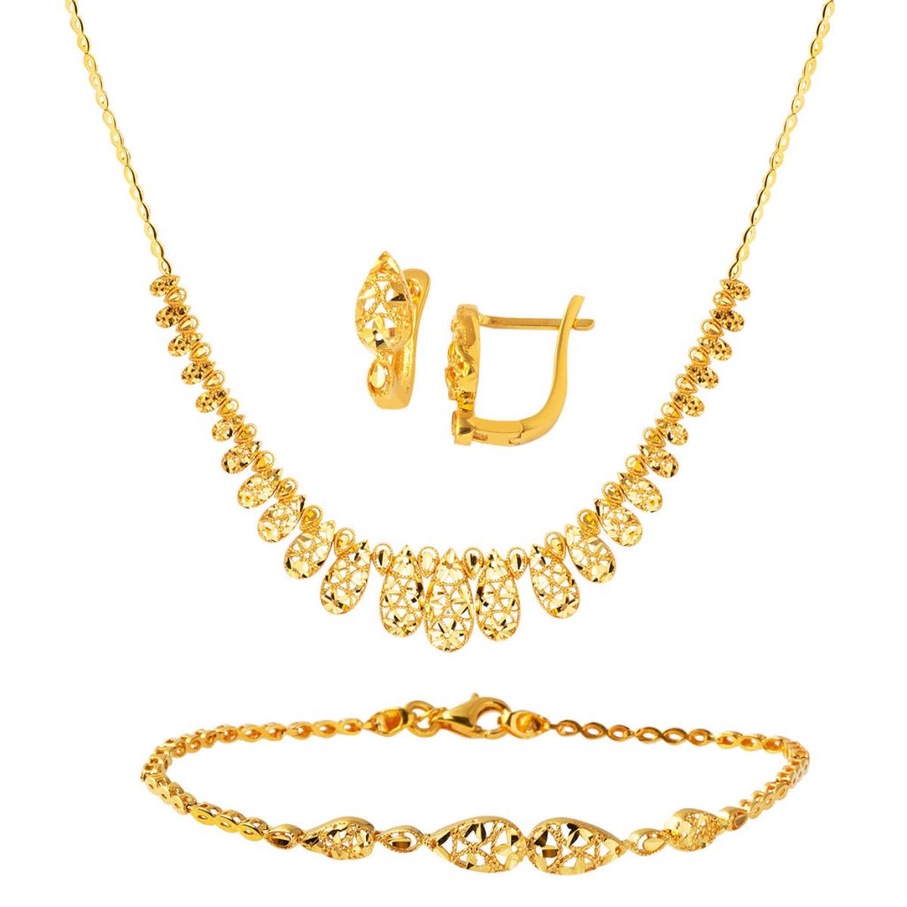 Goutte 22 Carats Or Bijou Parure