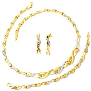 sans Pierre 14 Carats Or Mariage Bijou Parure