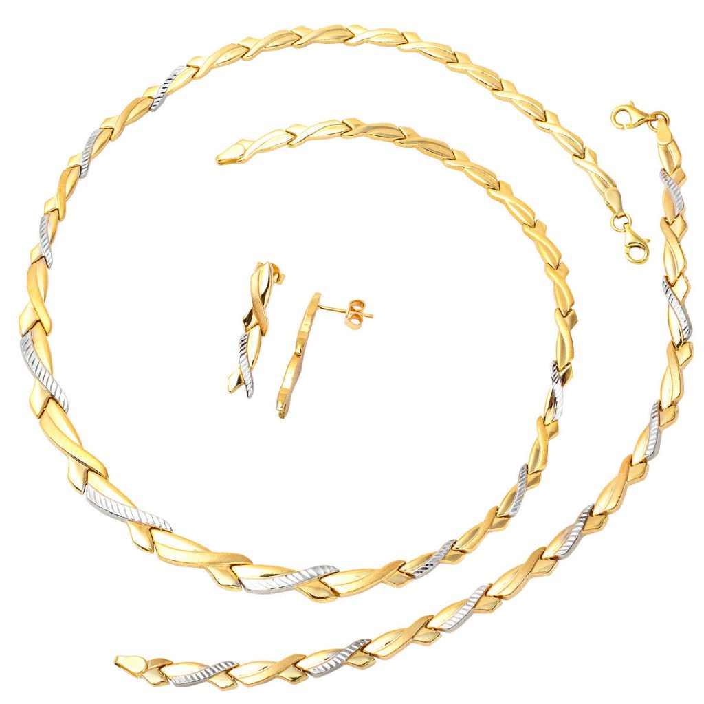 Plain 14 Karat Gold Jewelry Set