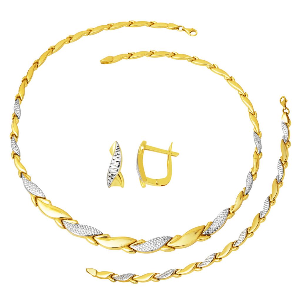 sans Pierre 14 Carats Or Mariage Bijou Parure