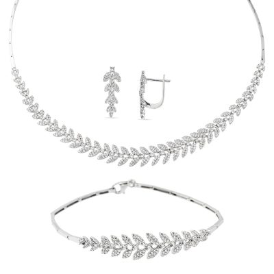 Yakamoz White Gold Jewelry Set