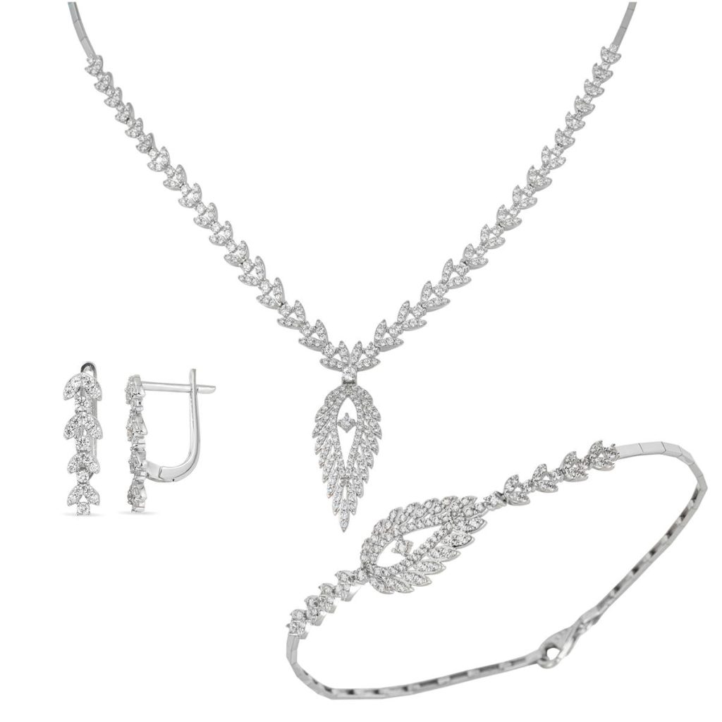 Goutte Blanc Or Bijou Parure