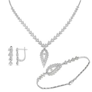 Goutte Blanc Or Bijou Parure