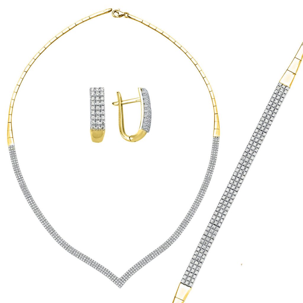 Çavuş 3 Rangs Filigrane Or Bijou Parure