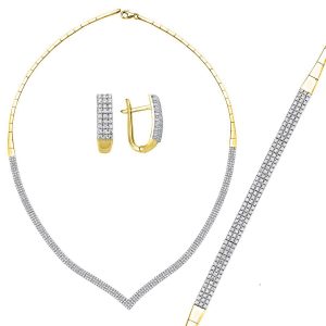 3 Row Çavuş 14 Karat Gold Filigree Set