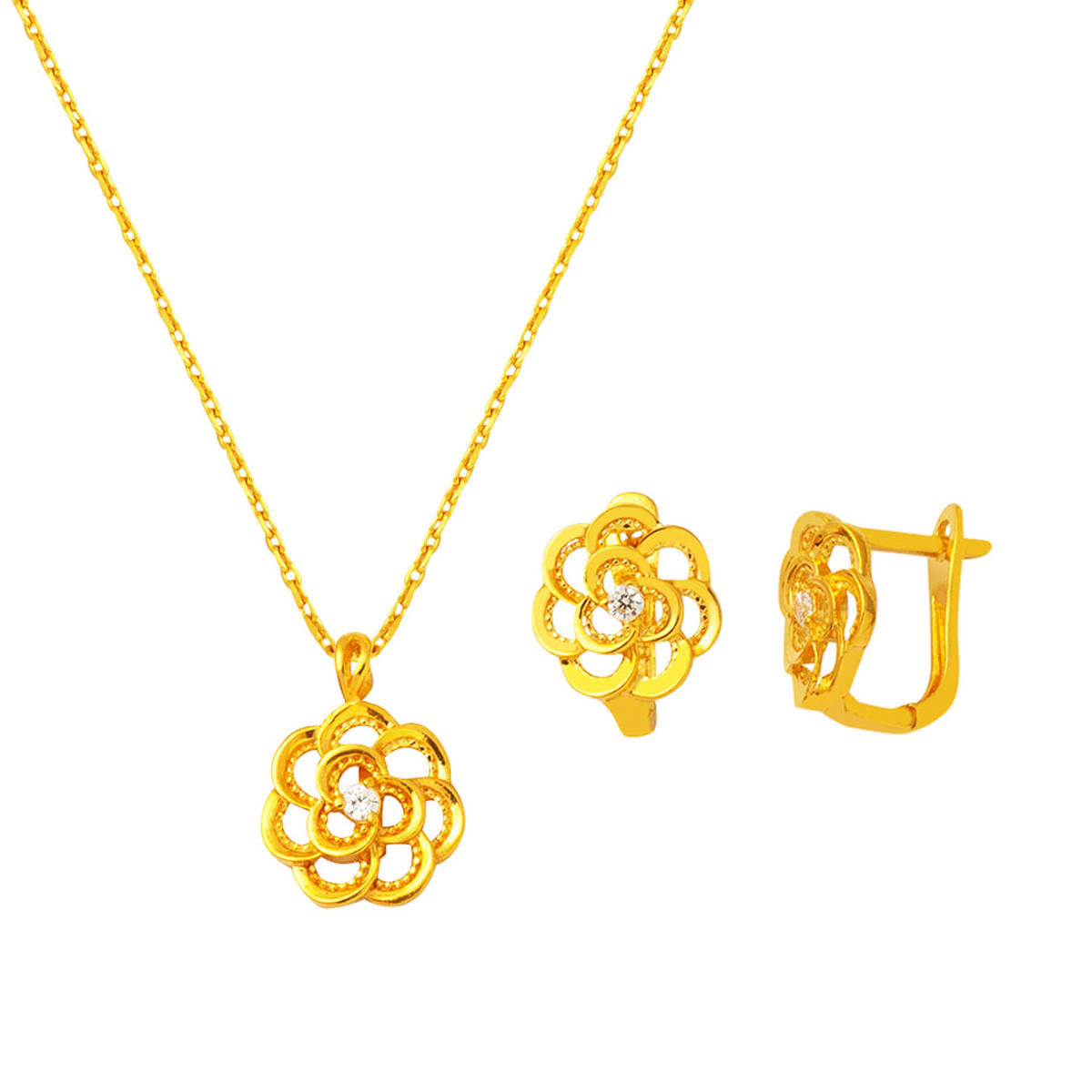Güllü 22 Carats avec Pierres 2 pièces Or Set