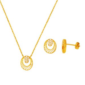 avec Pierres 22 Carats 2&rsquo;li Mini Or Set