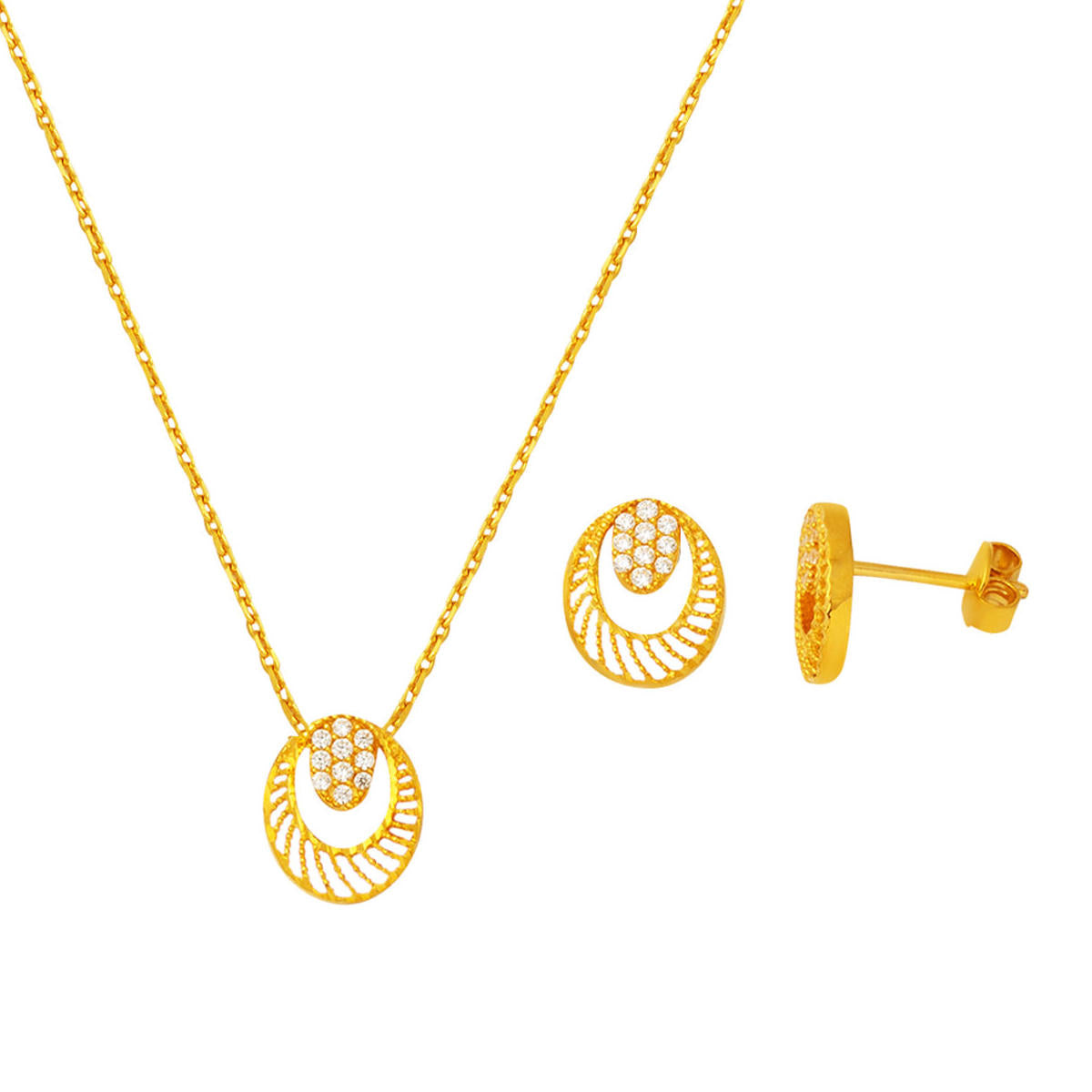 avec Pierres 22 Carats 2 pièces Mini Or Set