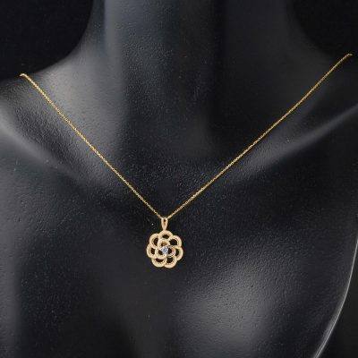 Güllü 14 Ayar Taşlı 2’li Altın Set - 14K - 2.12g - EZ Gold
