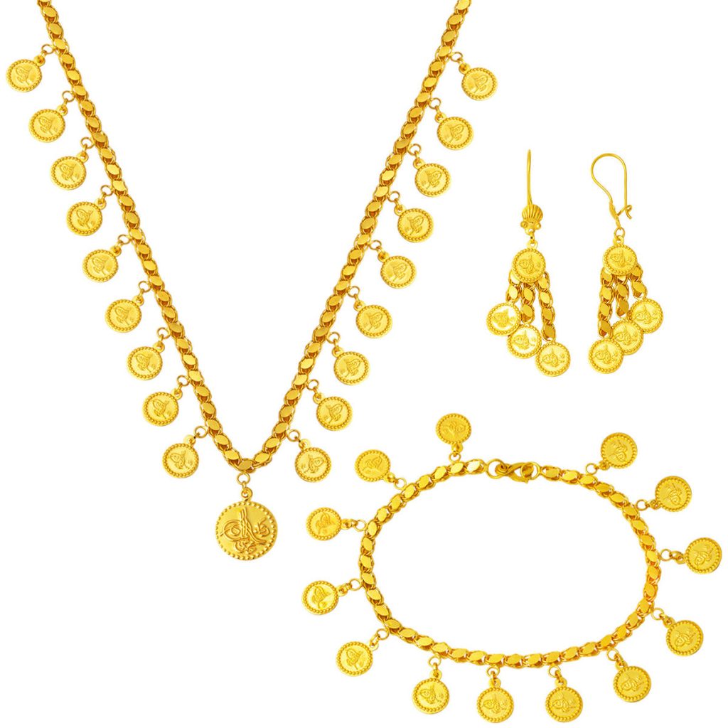Tughra Pul Chain 22 Karat Gold Set