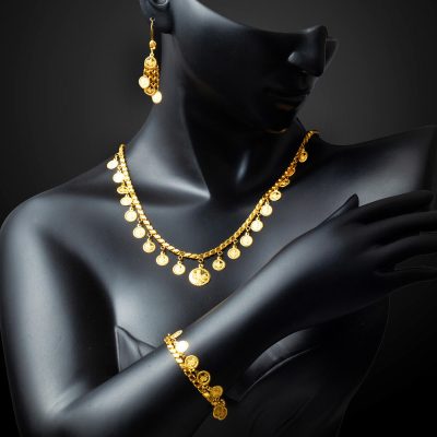 Tuğralı Pul Zincirli 22 Ayar Altın Set - 22K - 29.95g - EZ Gold