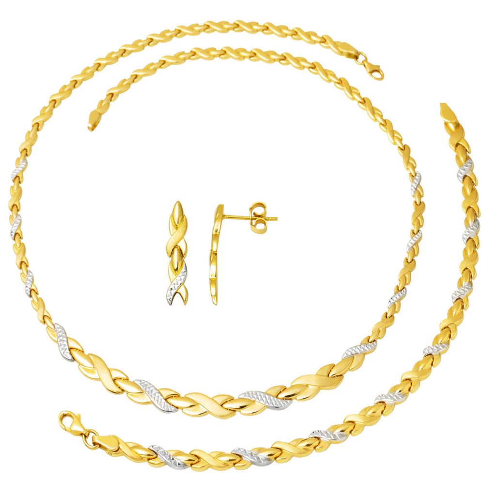 Plain 14 Karat Gold Jewelry Set