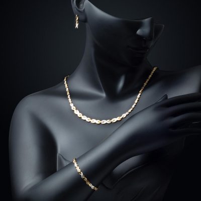 Taşsız 14 Ayar Altın Takı Seti - 14K - 24.51g - EZ Gold