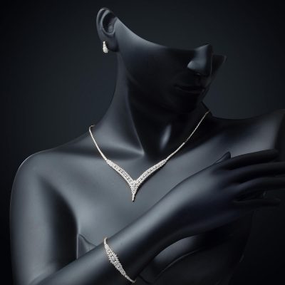 Sarmaşık Suyolu Beyaz Altın Takı Seti - 14K - 16.31g - EZ Gold