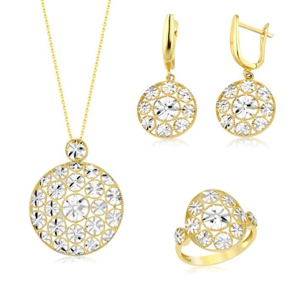 Madalyon Plain 14 Karat Gold 3’lü Set