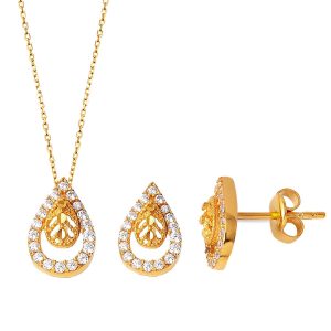 Earring + Chain Necklaceli 22 Karat 2’li Gold Set