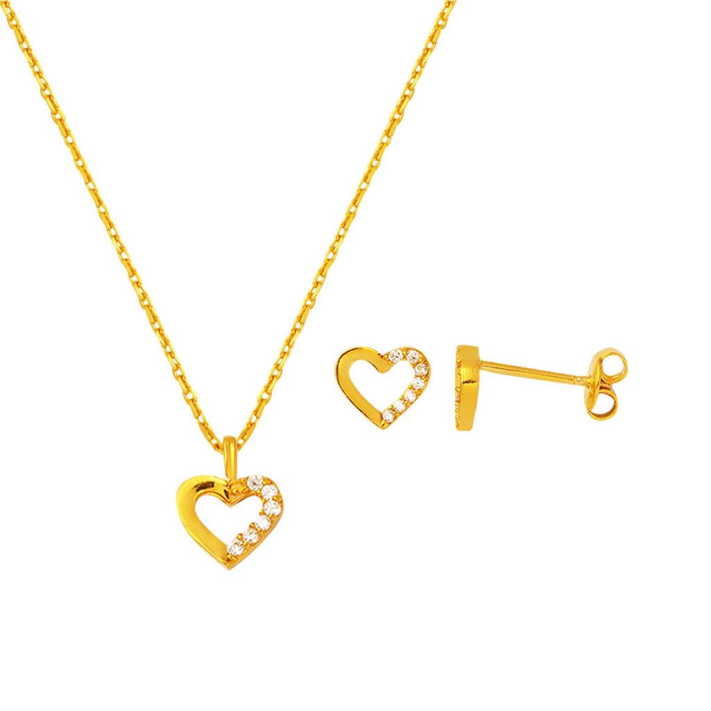 avec Cœur 22 Carats 2&rsquo; Or Set