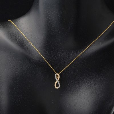 Sonsuzluklu Kolye + Küpeli 14 Ayar Altın Set - 14K - 2.8g - EZ Gold