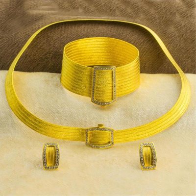 11 Sıralı Suyolu 14 Ayar Trabzon Hasır Takı Seti - 14K - 77g - EZ Gold
