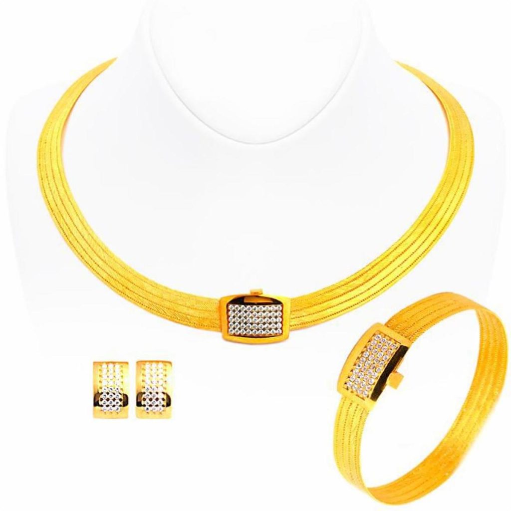 Rowtaşlı with Clasp Trabzon Woven 14 Karat Set