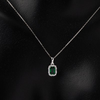Yeşil Baget Taşlı Üçlü Altın Set - 14K - 5.42g - EZ Gold