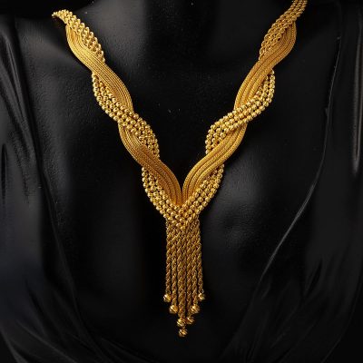 Dorika Zincir Püsküllü Altın Takı Seti - 14K - 9.92g - EZ Gold