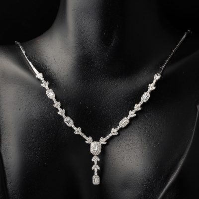 Baget Taşlı Beyaz Altın Takı Seti - 14K - 12.67g - EZ Gold