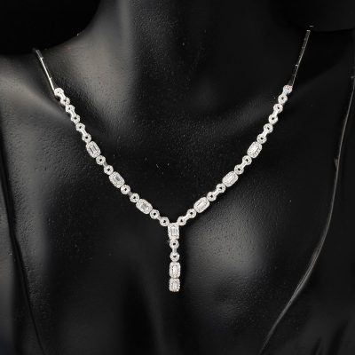Baget Taşlı Beyaz Altın Takı Seti - 14K - 12.8g - EZ Gold
