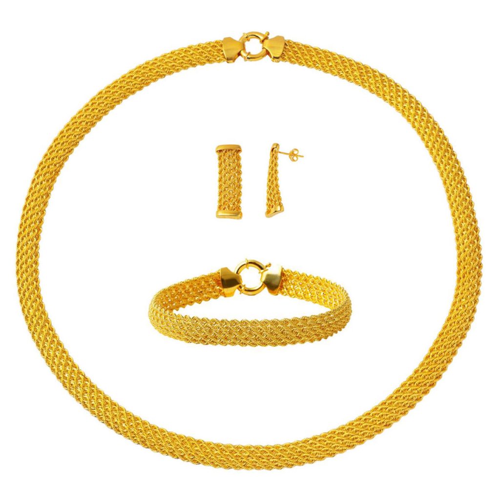 5 Row Woven Wovenlü Gold Jewelry Set