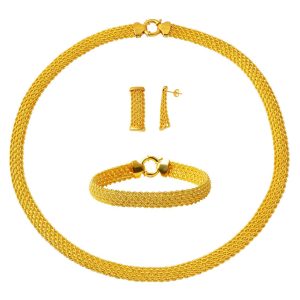 5 Row Woven Wovenlü Gold Jewelry Set